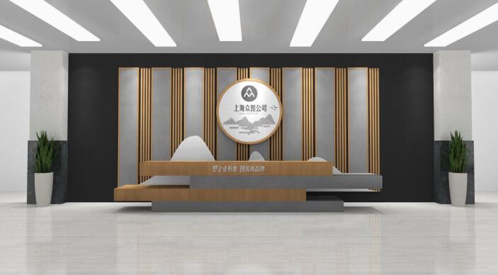 紋簡約高端公司企業(yè)酒店前臺設(shè)計背景墻